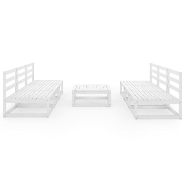 vidaXL 7-tlg. Garten-Lounge-Set Wei&szlig; Massivholz Kiefer