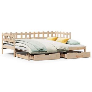 vidaXL Tagesbett Ausziehbar mit Schubladen ohne Matratze 90x200 cm