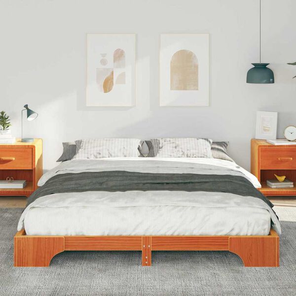 vidaXL Bettrahmen Braun 160 x 210 cm Massives Kiefernholz