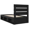 vidaXL Bettrahmen Schwarz 90 x 200 cm Massives Kiefernholz