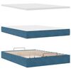 vidaXL Ottoman-Bett mit Matratzen & LEDs Dunkelblau 140x190 cm Samt