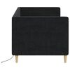 vidaXL Tagesbett mit Matratze USB Schwarz Stoff 90x200 cm