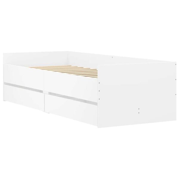 vidaXL Bettgestell mit Schubladen Wei&szlig; 90x190 cm