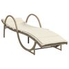 vidaXL Sonnenliegen 2 Stk. mit Tisch Beige Poly Rattan