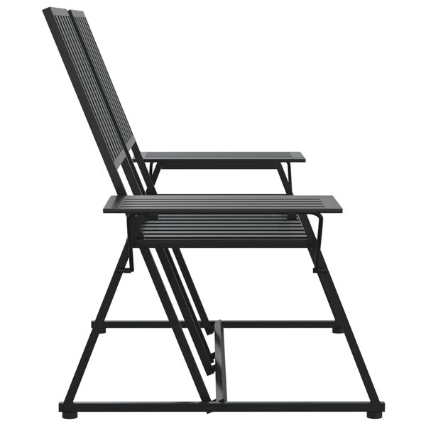 vidaXL 2-Sitzer-Gartenbank 165 cm Schwarz Stahl