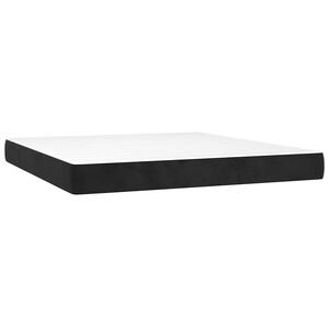 vidaXL Taschenfederkernmatratze Mittel Schwarz 160x210x20 cm Samt