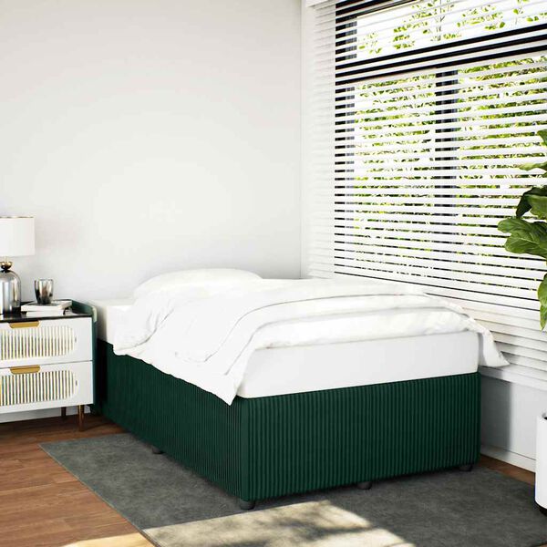 vidaXL Bettgestell ohne Matratze Dunkelgr&uuml;n 120x190 cm Samt