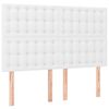 vidaXL Boxspringbett mit Matratze Wei&szlig; 140x190 cm Kunstleder