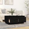 vidaXL Couchtisch Schwarz 80x50x35 cm Massivholz Kiefer