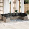 vidaXL Sofa Set mit Kissen 10 pcs Hellgrau Polyrattan