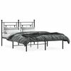 vidaXL Bettgestell mit Kopfteil Metall Schwarz 140x200 cm