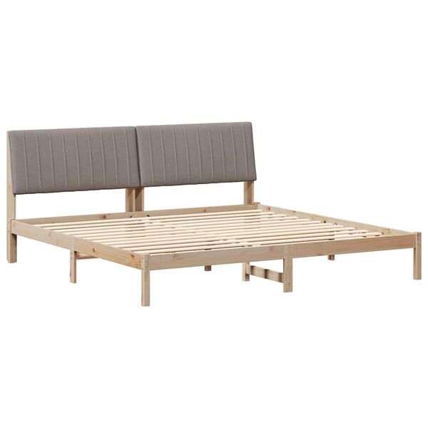 vidaXL Bettrahmen mit Kopfteil Braun 200 x 200 cm Massives Kiefernholz
