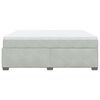 vidaXL Boxspringbett mit Matratze Hellgrau 180x200 cm Samt