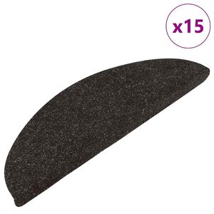 vidaXL Stufenmatten Selbstklebend 15 Stk. 56x17x3 cm Schwarz