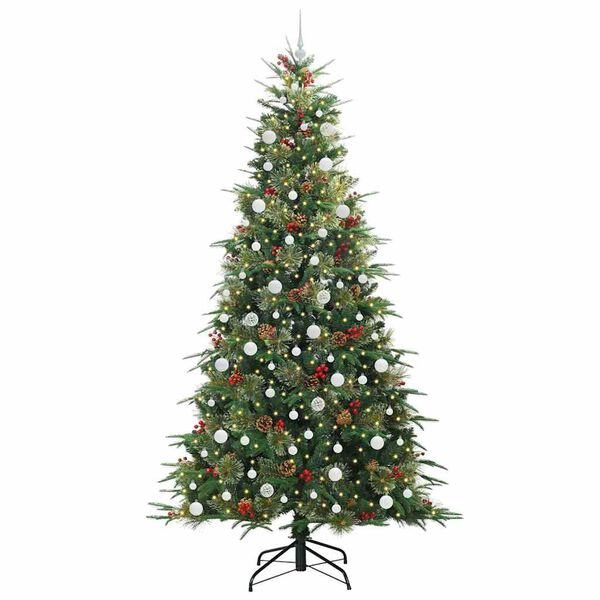 vidaXL K&uuml;nstlicher klappbarer Weihnachtsbaum Gr&uuml;n 240 cm PE und PVC