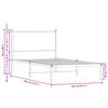 vidaXL Metallbett ohne Matratze R&auml;uchereiche 100x190 cm