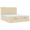 vidaXL Ottoman-Bett mit Matratzen Creme 180x200 cm Stoff