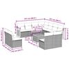 vidaXL 12-tlg. Garten-Sofagarnitur mit Kissen Schwarz Poly Rattan