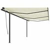 vidaXL Manuelle Markise mit Solar-LED 6 x 3 m Creme 100% Polyester