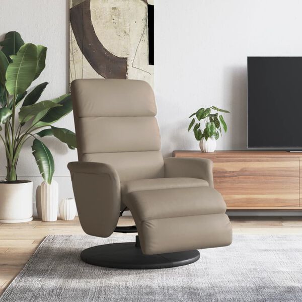 vidaXL Relaxsessel mit Fu&szlig;teil Cappuccino-Braun Kunstleder