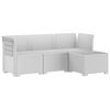 vidaXL 4-Sitzer Garten Sofa Rattan Look PP Wei&szlig;