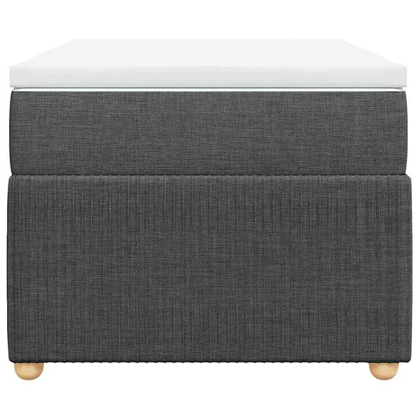 vidaXL Boxspringbett mit Matratze Dunkelgrau 100x200 cm Stoff