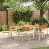 vidaXL Garten Essgruppe 7 pcs Braun Massivholz Teak