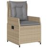 vidaXL 9-tlg. Garten-Essgruppe mit Kissen Beige Poly Rattan