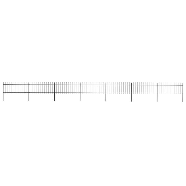 vidaXL Gartenzaun mit Speerspitze Stahl 1248 x 80 cm Schwarz