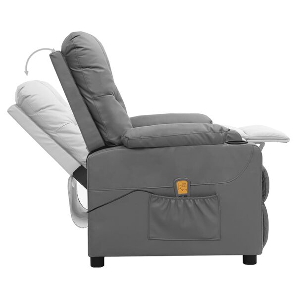 vidaXL Massagesessel Grau Kunstleder