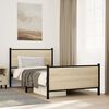 vidaXL Metallbett ohne Matratze Sonoma-Eiche 100x200 cm