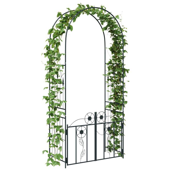 vidaXL Gartenbogen mit Schloss Schwarz 102 x 50 x 218 cm