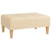 vidaXL Schlafsofa 2-Sitzer mit 2 Kissen & Hocker Creme Stoff