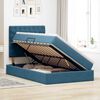 vidaXL Bett mit Stauraum und LED mit Matratze Blau 120 x 190 cm Samt