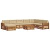 vidaXL Outdoor-Sofagarnitur 9 pcs Natur und Beige Massivholz Akazie