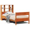 vidaXL Massivholzbett mit Regal ohne Matratze Wachsbraun 75x190 cm