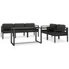 vidaXL 6-tlg. Garten-Lounge-Set mit Kissen Aluminium Anthrazit