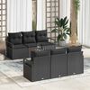 vidaXL Gartensofa-set mit Kissen 7 pcs Schwarz Poly-Rattan