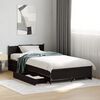vidaXL Bettgestell mit Schubladen Schwarz 75x190 cm Holzwerkstoff