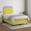 vidaXL Boxspringbett mit Matratze & LED Gr&uuml;n 120x200 cm Stoff