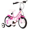 vidaXL Kinderfahrrad 12 Zoll Wei&szlig; und Rosa