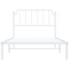 vidaXL Bettgestell mit Kopfteil Metall Wei&szlig; 107x203 cm