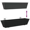 vidaXL Pflanzkasten mit Haken 2 Stk. Schwarz Poly Rattan