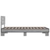 vidaXL Bettgestell Grau Sonoma 90x190 cm Holzwerkstoff und Metall