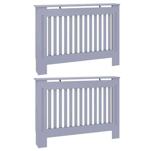 vidaXL Heizkörperabdeckung 2 pcs Grau 112 x 19 x 81,5 cm Holzwerkstoff