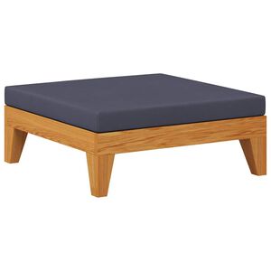 vidaXL Modular-Fu&szlig;hocker mit Dunkelgrauem Kissen Akazie Massivholz