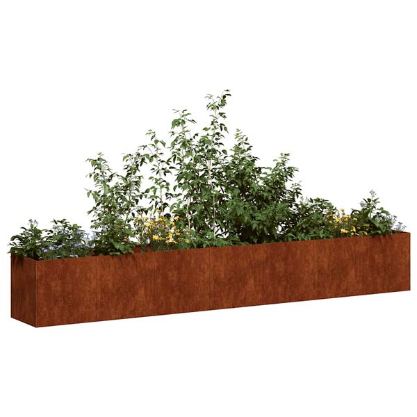 vidaXL Pflanzk&uuml;bel Rostig 280x40x40 cm Wetterfester Stahl
