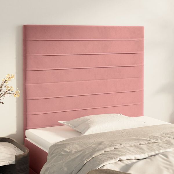 vidaXL Kopfteil Rosa 80x5x118/128 cm Samt