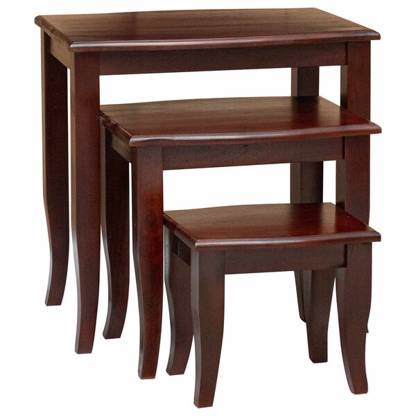vidaXL Nestende Beistelltische 3 pcs Braun Massives Mahagoni Holz