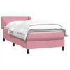 vidaXL Boxspringbett mit Matratze Rosa 90x210 cm Samt